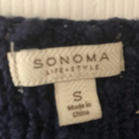 BLUE LOOSE KNIT PULLOVER SWEATER SZ SMALL OVERSIZE - Picture 4 of 5